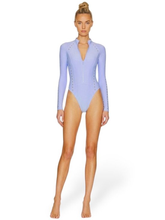 GIGI C Other - GIGI C Riley Wisteria Lavender One Piece LaserCut Swimsuit Scuba Surfsuit NWT XL